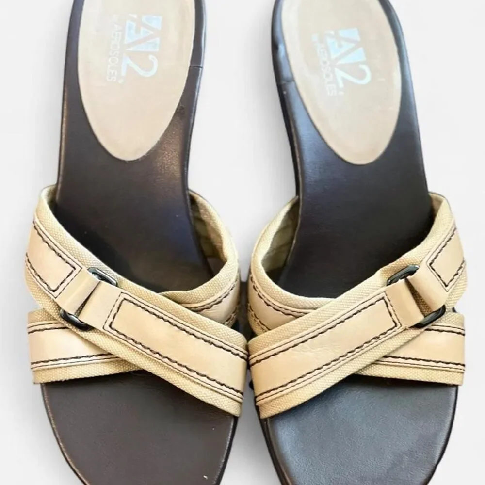 Aerosoles Women's Tan and Cream Sandals